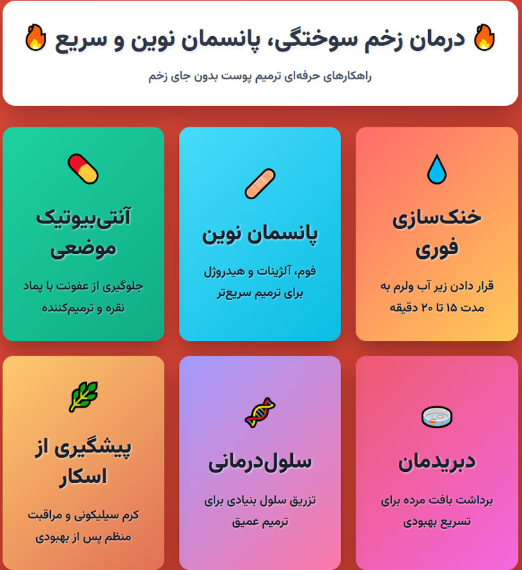 درمان زخم سوختگی 