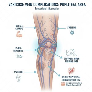 عوارض واریس پشت زانو