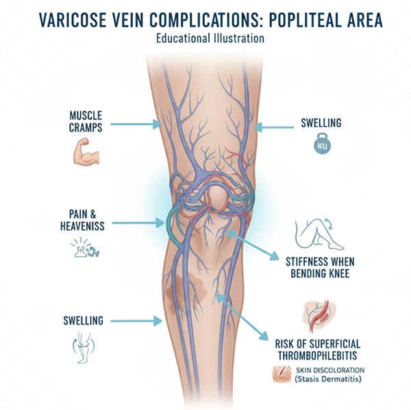 عوارض واریس پشت زانو